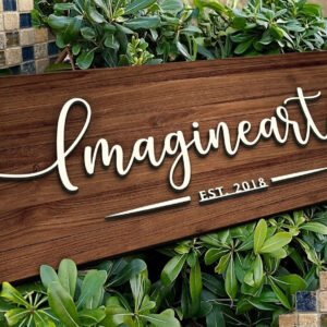Name plate for home entrance | Door name plates | Wood Personalized Name Plate with 3D Letters | 15X30 cm | Diwali gifts